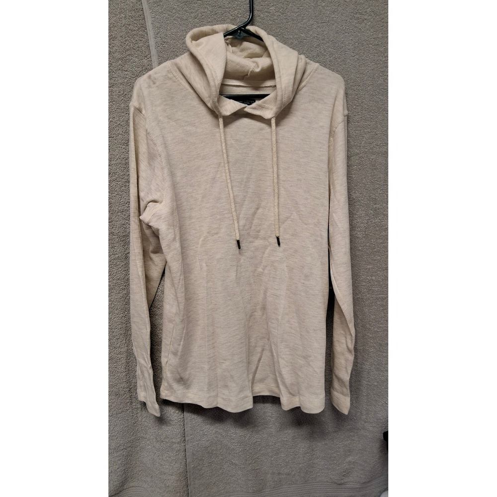Company Eighty One Mens Oatmeal Heathered Hoodie Cream Thermal Large NWT( B7)